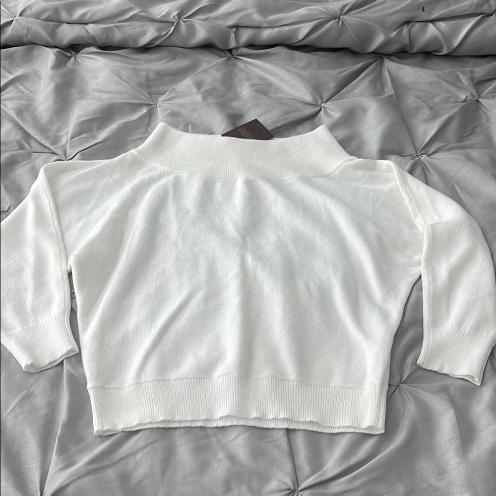 White Cropped Sweater
